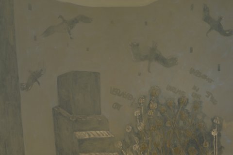 Hermann Bachmann: Unruhe in der Stille [Mohn, Vögel + Orgel], 1993