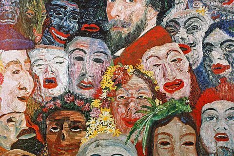 James Ensor: Selbstporträt mit Masken