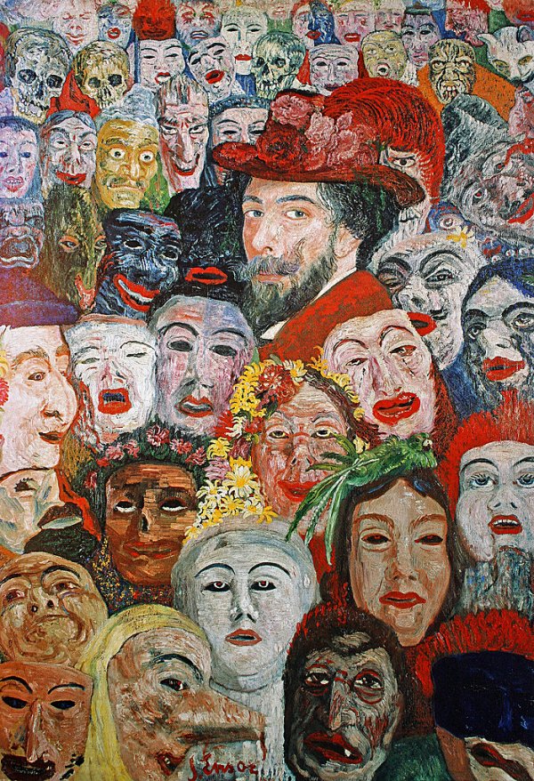 James Ensor: Selbstporträt mit Masken