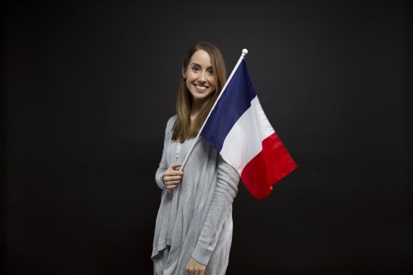 Französin mit Flagge