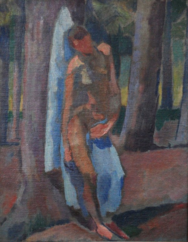 Albert Weisgerber, Sebastian mit blauem Tuch (1913)
